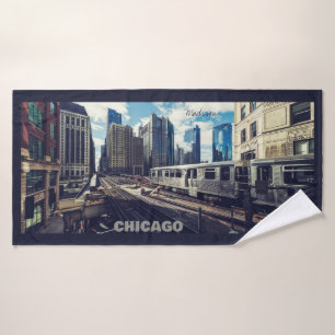 Individuelle Name Chicago USA Badehandtuch