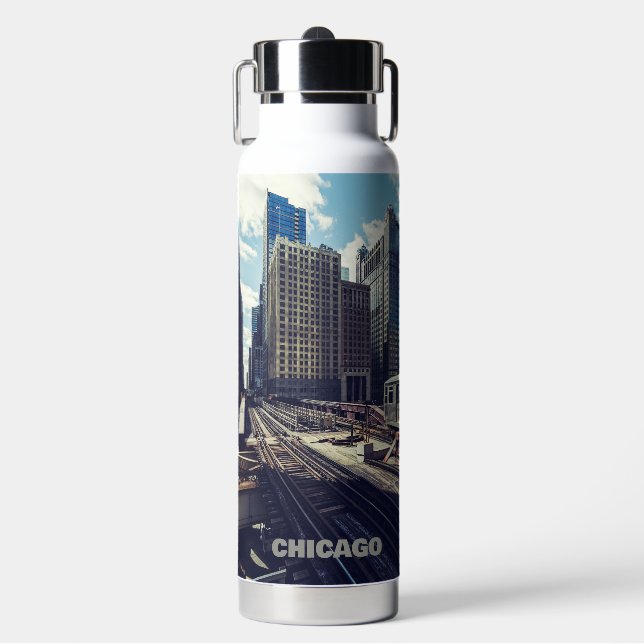Individuelle Name Chicago USA Trinkflasche (Vorderseite)
