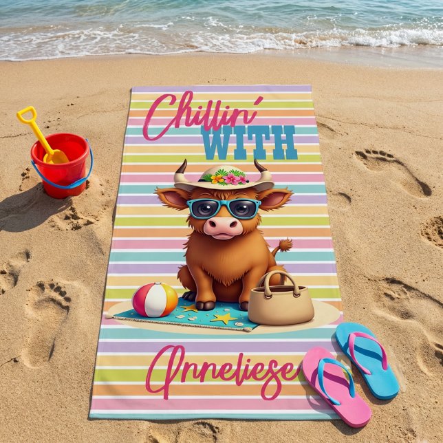 Individuelle Name "Chillin' With" Niedlicher Stran Strandtuch (Von Creator hochgeladen)