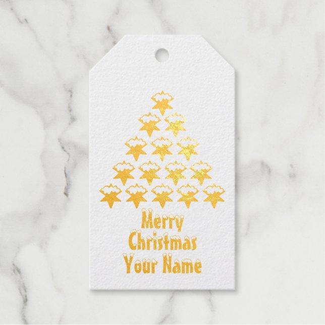 Individuelle Name, Christlich Grüner Schneesterne Geschenkanhänger (Vorderseite)