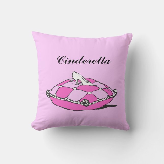 Individuelle Name Cinderella Slipper Pink Kissen (Vorderseite)