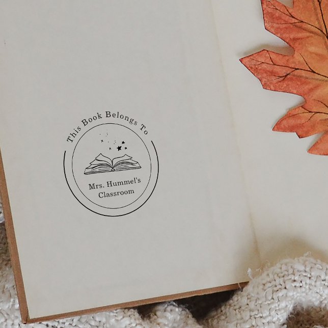 Individuelle Name Circle Book gehört zum Lehrer Gummistempel (Custom Name Circle Book Belongs To Teacher Rubber Stamp)