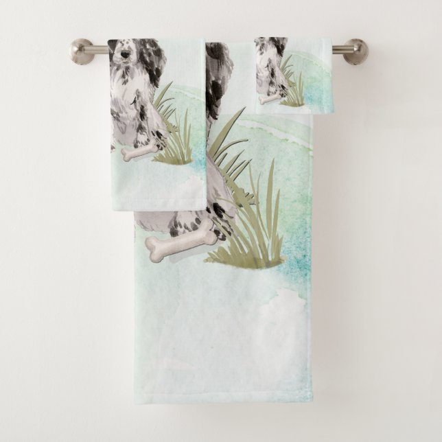 Individuelle Name Cocker Spanisch Haustier Hund Badhandtuch Set (Insitu)