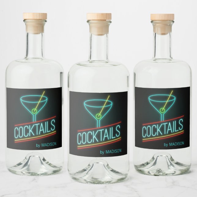 Individuelle Name COCTAILS Etikett Set (Flaschen)