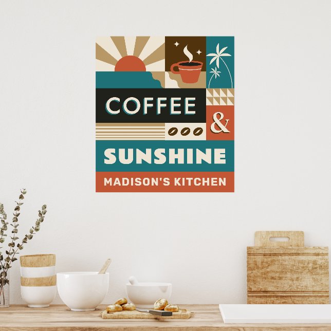 Individuelle Name-Coffee-Quotes Poster (Küche)