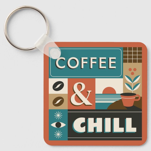 Individuelle Name-Coffee-Quotes Schlüsselanhänger (Vorderseite)