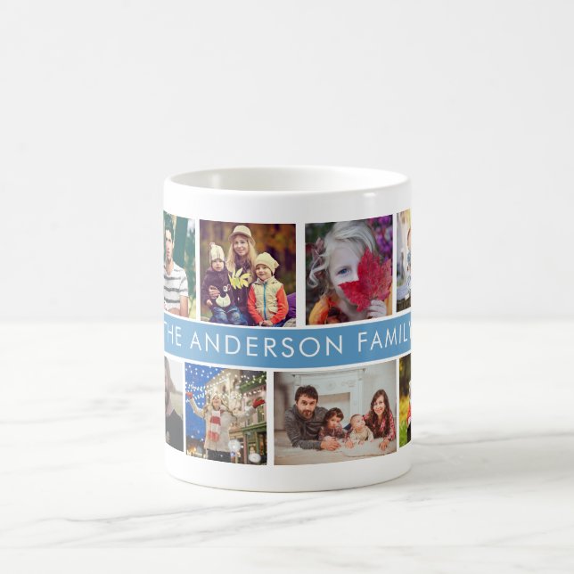 Individuelle Name-Collage-Familienfoto-Text-Kids-M Kaffeetasse (Mittel)