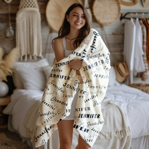 Individuelle Name Collage Fleecedecke