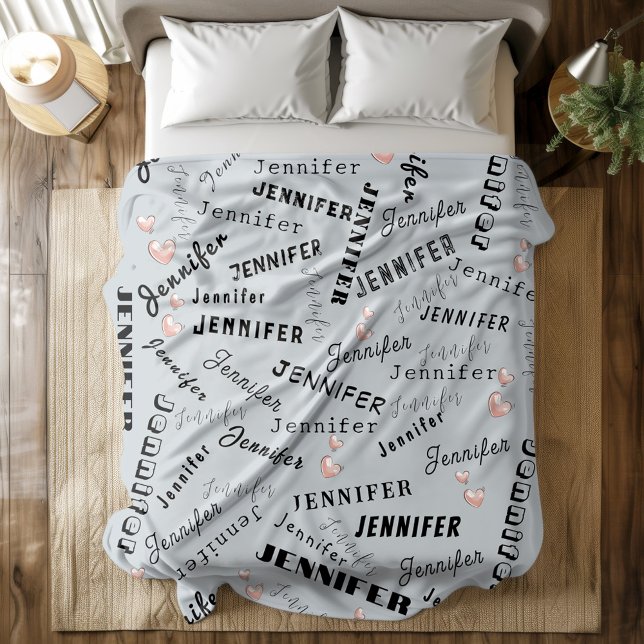 Individuelle Name Collage Fleecedecke (Von Creator hochgeladen)