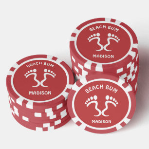Individuelle Name & Color Beach Bum Pokerchips