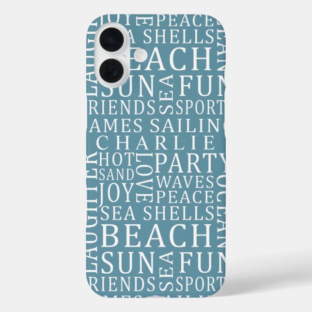 Individuelle Name & Color Beach Typografie Hüllen (Rückseite)