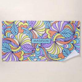 Individuelle Name Colorful Doodles Badetuch