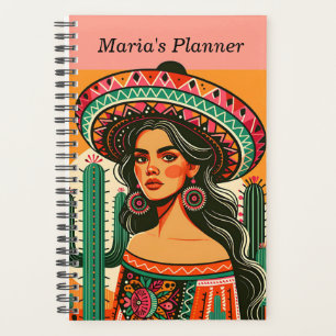 Individuelle Name Colorful Mexican Fiesta Cactus Planer
