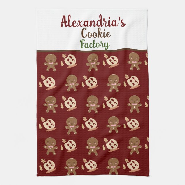 Individuelle Name Cookie Factory Quote Koch Kochen Geschirrtuch (Vertikal)