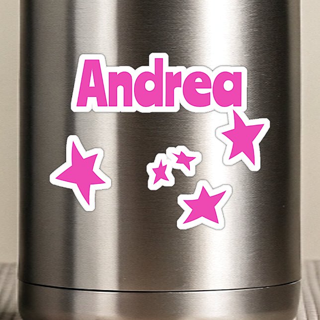 Individuelle Name Cool Funny Pink Space Galaxy Sta Aufkleber (Von Creator hochgeladen)