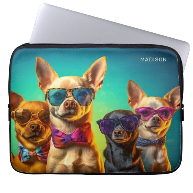 Individuelle Name Cool Hunde Laptopschutzhülle (Vorderseite)