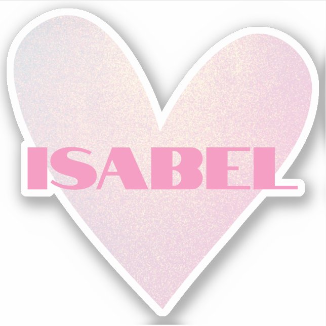 Individuelle Name Cool Pastel Heart Form Trendy St Aufkleber (Vorderseite)