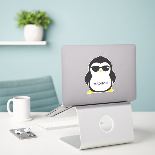 Individuelle Name Cool Pinguin Aufkleber