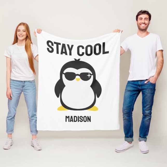 Individuelle Name cool Pinguin Fleecedecke (Beispiel)