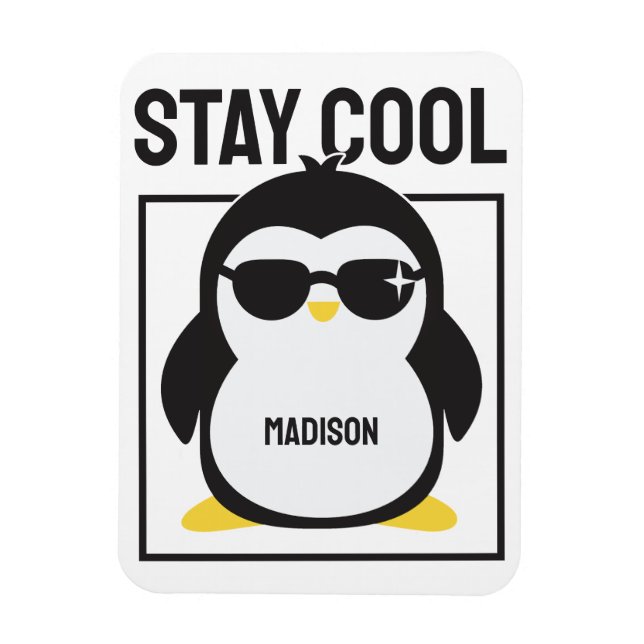 Individuelle Name cool Pinguin Magnet (Vertikal)
