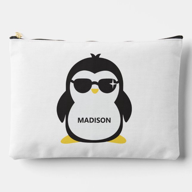 Individuelle Name cool Pinguin Zubehörtasche (Vorderseite)