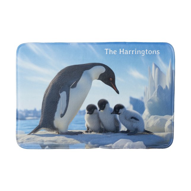 Individuelle Name Cool Pinguine Badematte (Vorderseite)