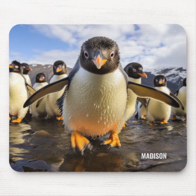 Individuelle Name Cool Pinguine Mousepad (Vorne)