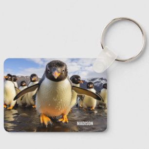 Individuelle Name Cool Pinguine Schlüsselanhänger