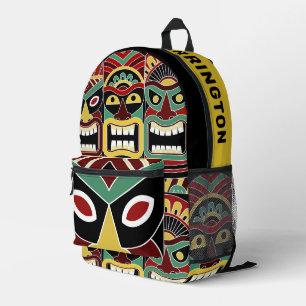 Individuelle Name Cool Tiki Totems Bedruckter Rucksack