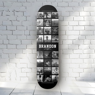 Individuelle Name Cool Trendy Instagram FotoCollag Skateboard