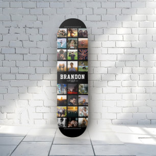Individuelle Name Cool Trendy Instagram FotoCollag Skateboard