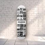 Individuelle Name Cool Trendy Instagram FotoCollag Skateboard<br><div class="desc">Modernes Instagram Foto Collage Design für Skateboards: Personalisieren Sie Ihre Lieblings-Fotos und schreiben Sie mit individuellen Namen und machen Sie das zum coolsten Geburtstagsgeschenk aller Zeiten! Dies ist die schwarz-weiße Version.</div>