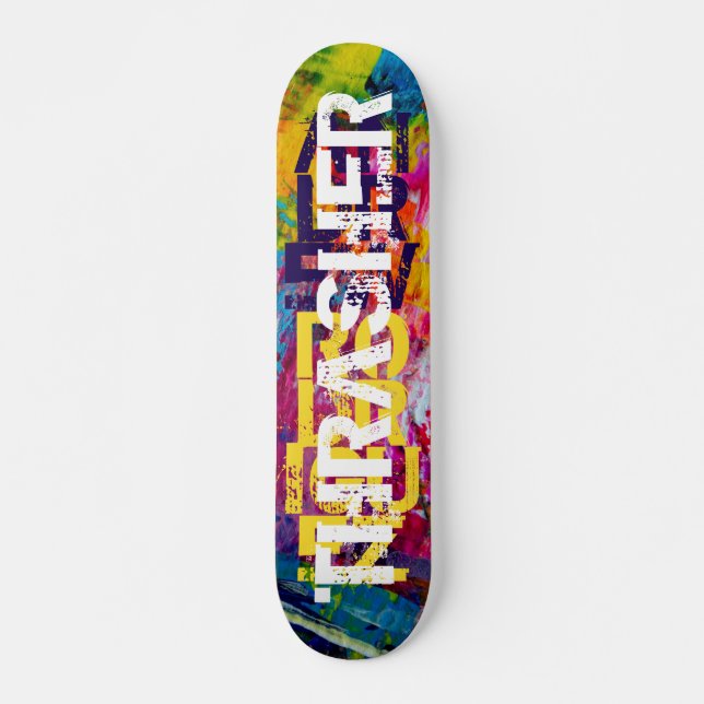 Individuelle Name Coole Farbskateboarddecke Skateboard (Vorne)