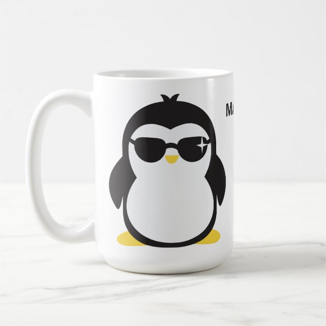 individuelle Name coole Pinguin-Tasse Kaffeetasse (Links)