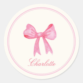 Individuelle Name Coquette Pink Bow Sticker