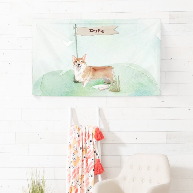 Individuelle Name Corgi Pet Dog Banner (Insitu)