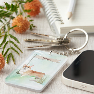 Individuelle Name Corgi Pet Dog Schlüsselanhänger