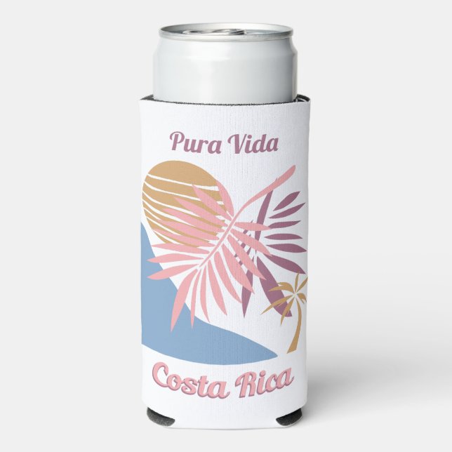 Individuelle Name Costa Rica Motto Pura Vida Selters Dosenkühler (Seltzer Rückseite)