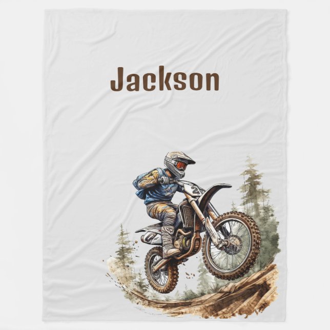 Individuelle Name Cosy Dirtbike Blanket Geschenkfa Fleecedecke (Vorderseite)