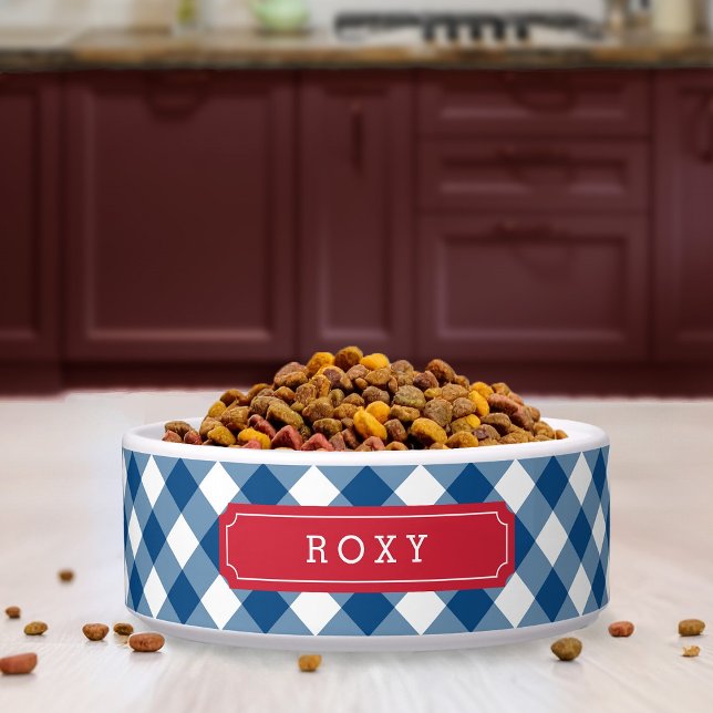 Individuelle Name Country Blue Gingham Red Label Napf (Von Creator hochgeladen)