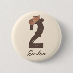 Individuelle Name Cowboy Hat 2 2. Geburtstag Button