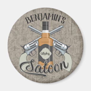 Individuelle Name Cowboy Revolver Gun Whiskey Salo Magnet