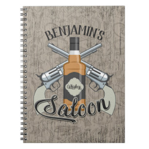 Individuelle Name Cowboy Revolver Gun Whiskey Salo Notizblock