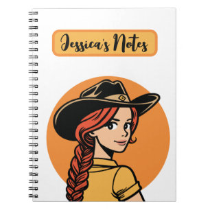 Individuelle Name Cowgirl Personalisiert Notebook Notizblock
