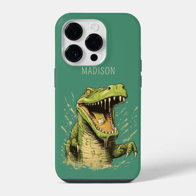 Individuelle Name Crocodile iPhone Hülle (Rückseite)