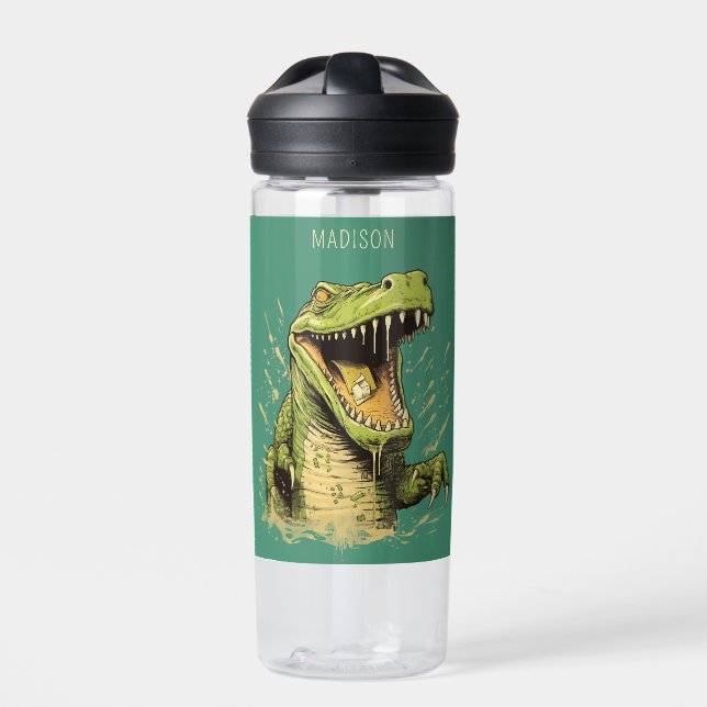 Individuelle Name Crocodile Trinkflasche (Vorderseite)