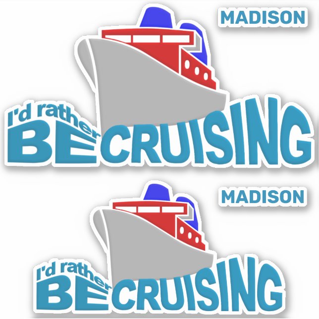 Individuelle Name Cruise Aufkleber (Vorderseite)