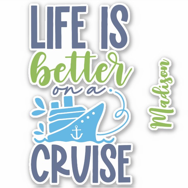 Individuelle Name Cruise Aufkleber (Vorderseite)