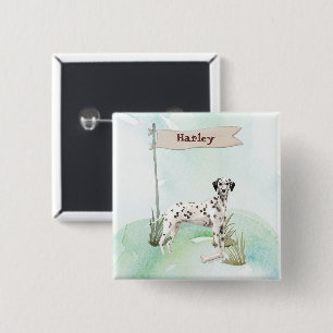 Individuelle Name Dalmatiner Haustier Hund Button