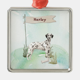 Individuelle Name Dalmatiner Haustier Hund Ornament Aus Metall